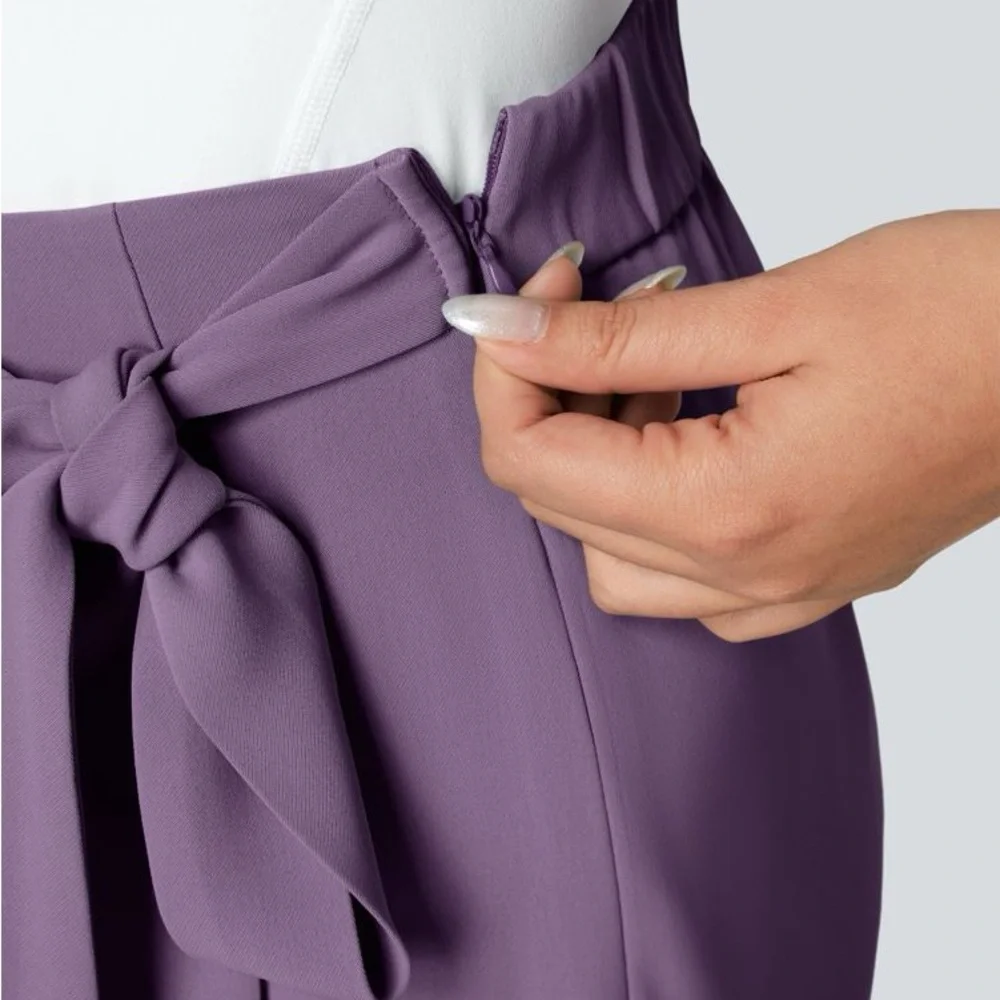 Halara Flex™ High Waisted Tie Side Wide Leg Work Pants Size Small - Picture 3 of 7
